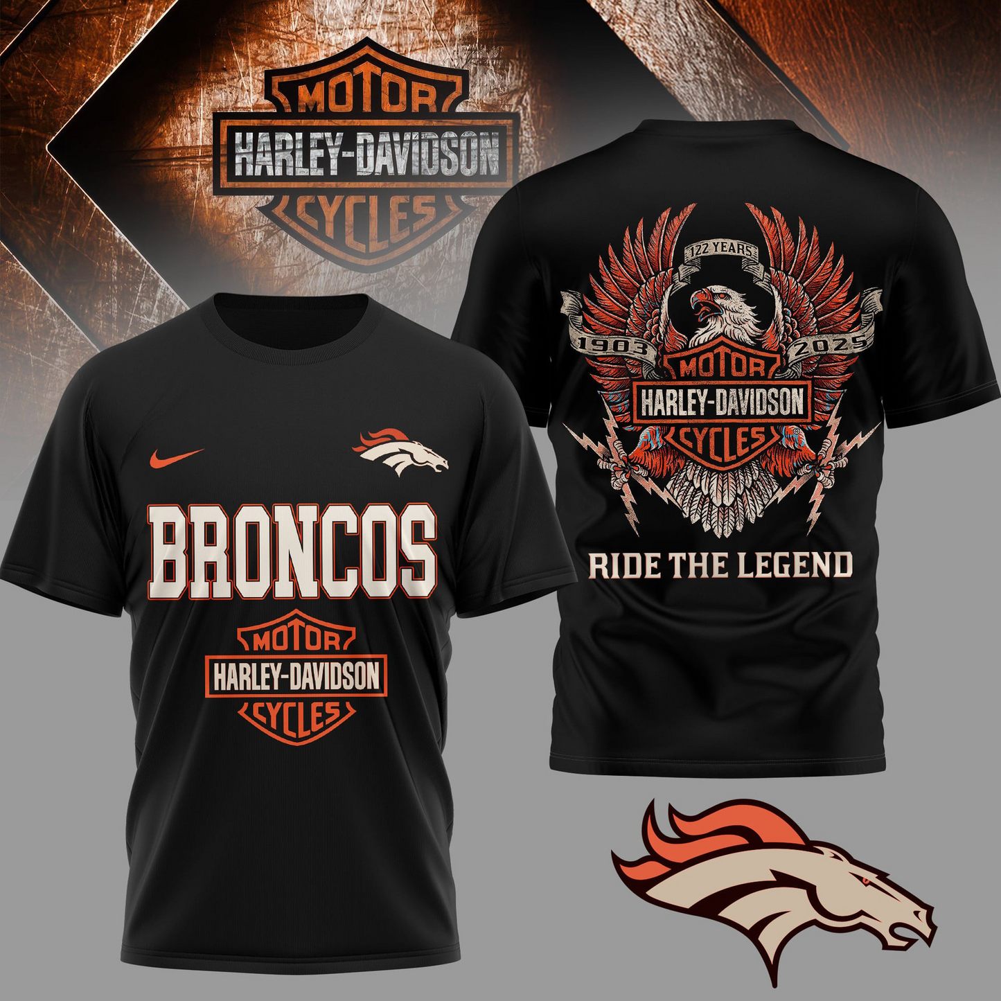 DB Premium NFL 122 Year Motorcycle 3D Shirt DDT NTL