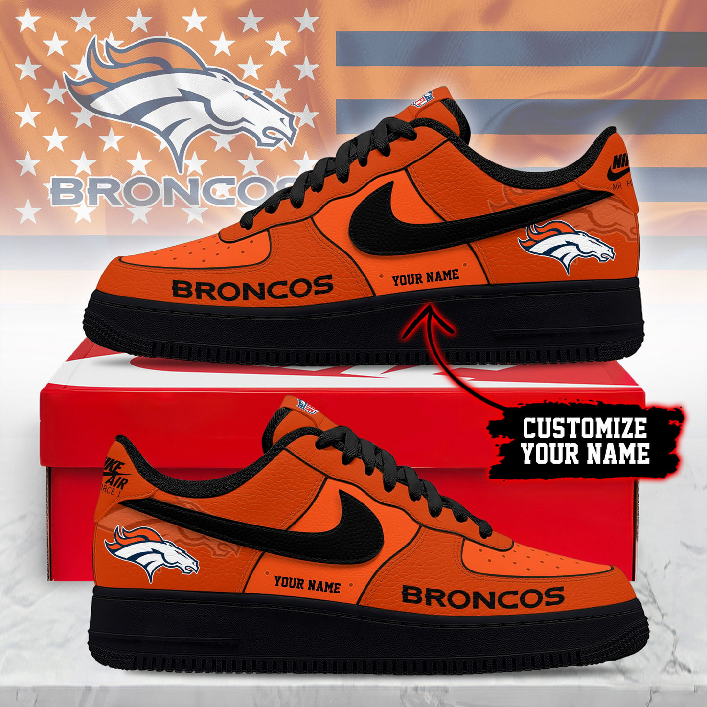 DB Premium NFL Custom AF1 Shoes DDT CTND