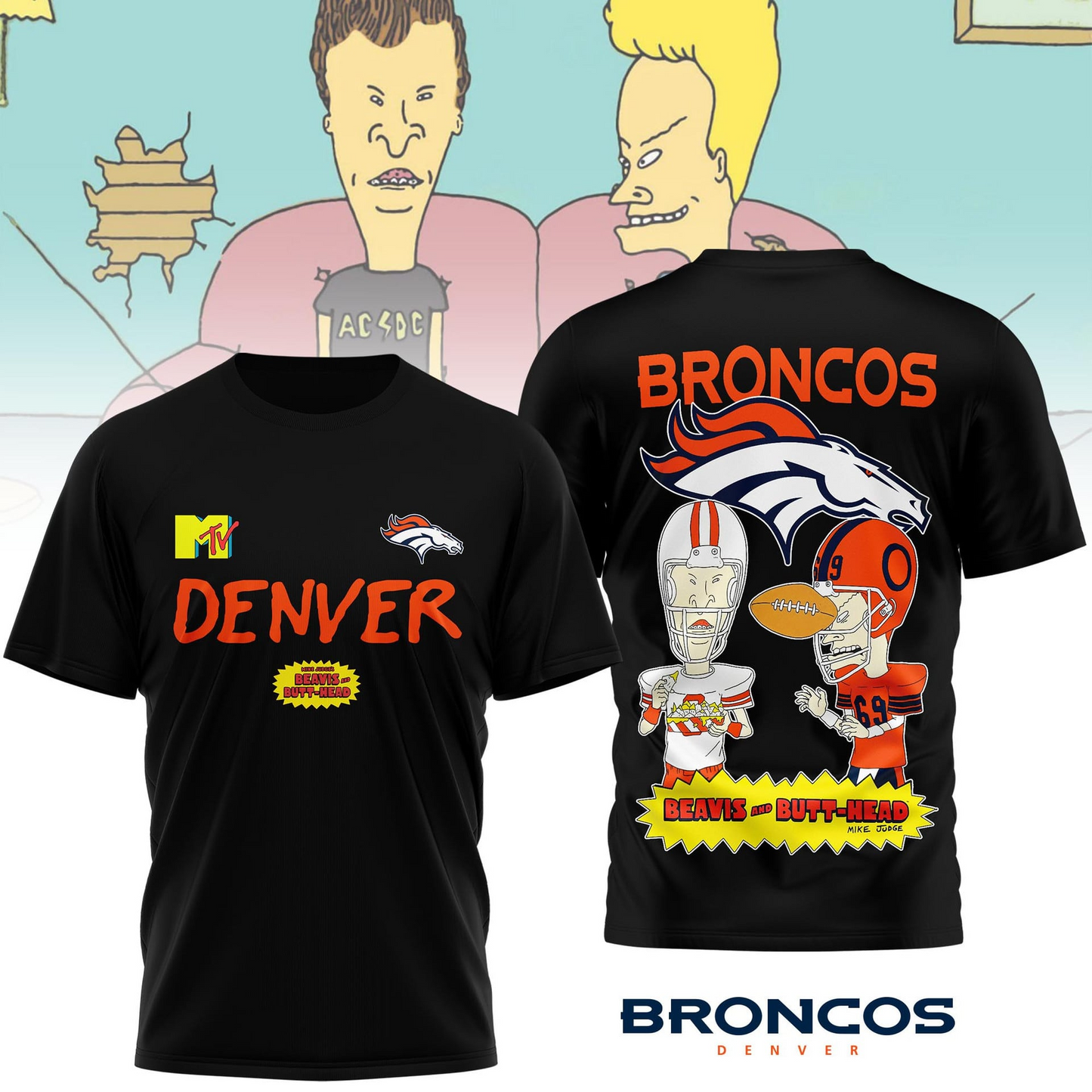 DB Premium NFL Funny Beavis and Butt-Head Shirt DDT NTL