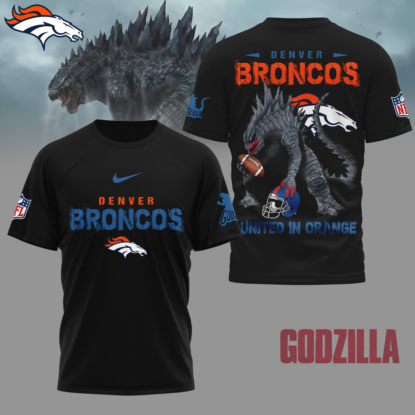 DB Premium NFL Godzilla Football Shirt DDT CTND