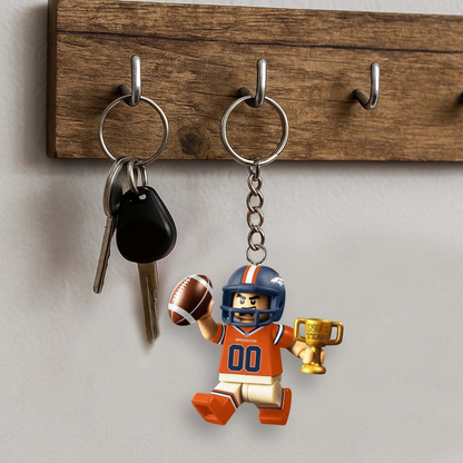 DB Premium NFL Lego No. 1 Team Personalized Key Chain DDT NTL