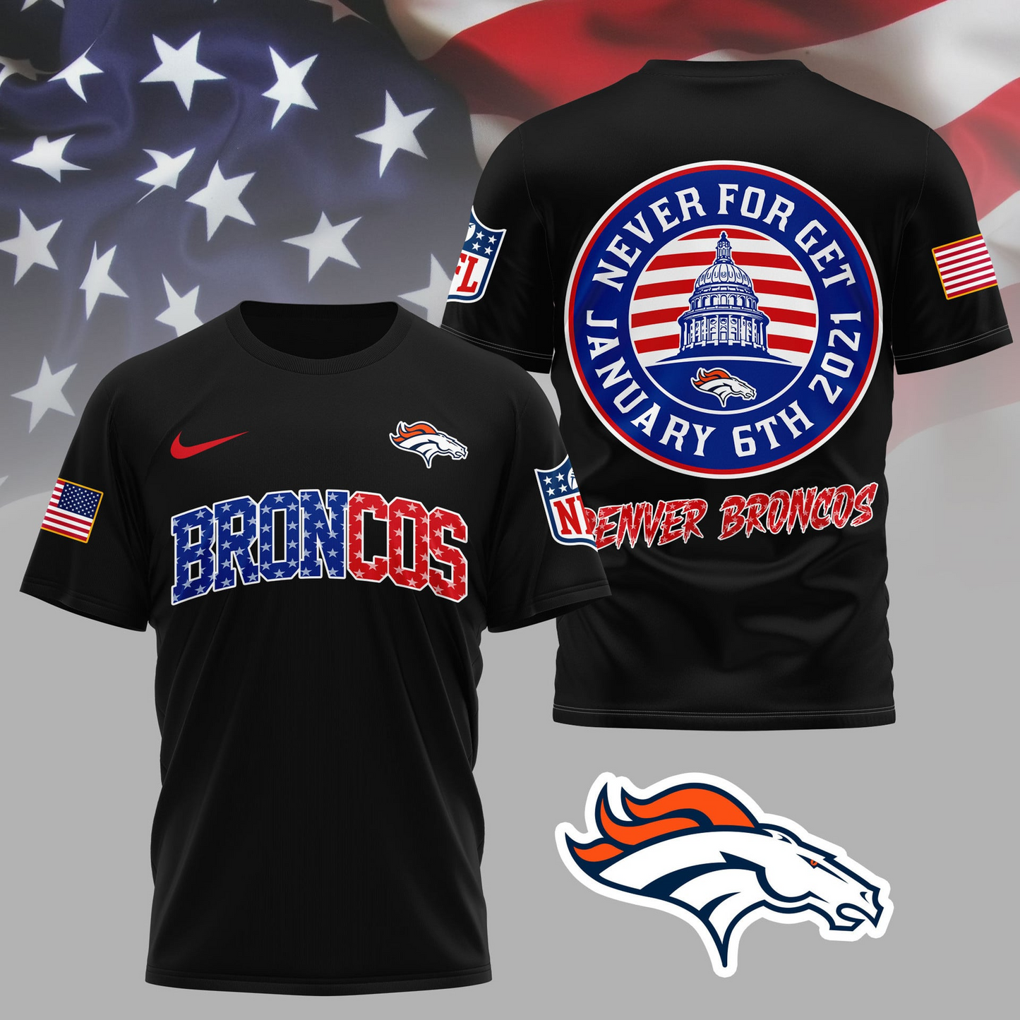 DB Premium NFL Never Forget January 6th 3D Shirt DDT 281125 NTL