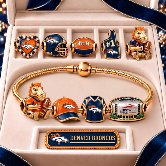DB x Premium NFL Fan Charm Bracelet - Pandora Style Sports Charm Set
