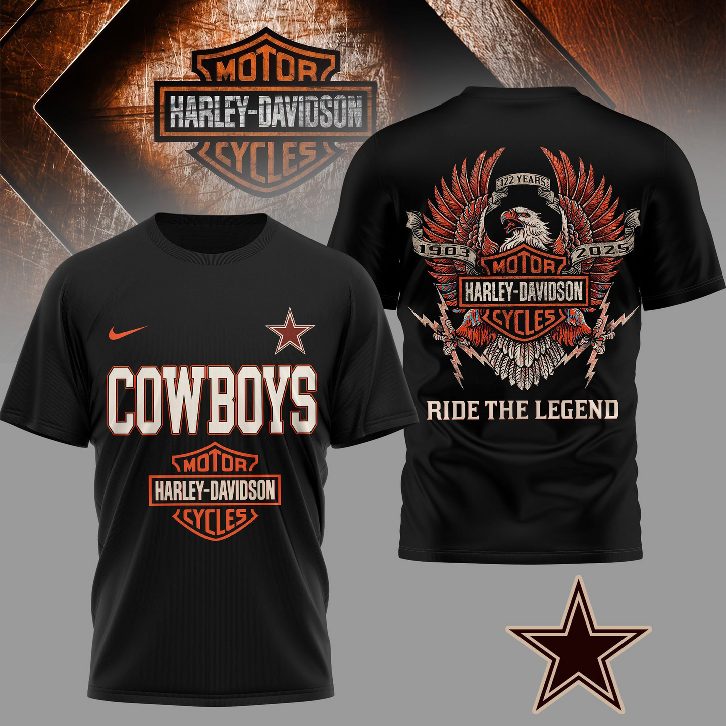 DC Premium NFL 122 Year Motorcycle 3D Shirt DDT NTL
