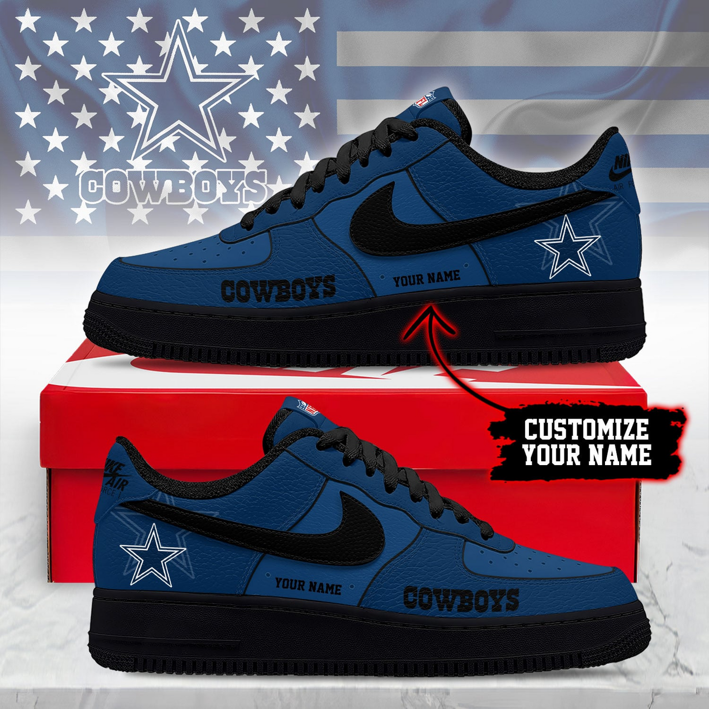 DC Premium NFL Custom AF1 Shoes DDT CTND