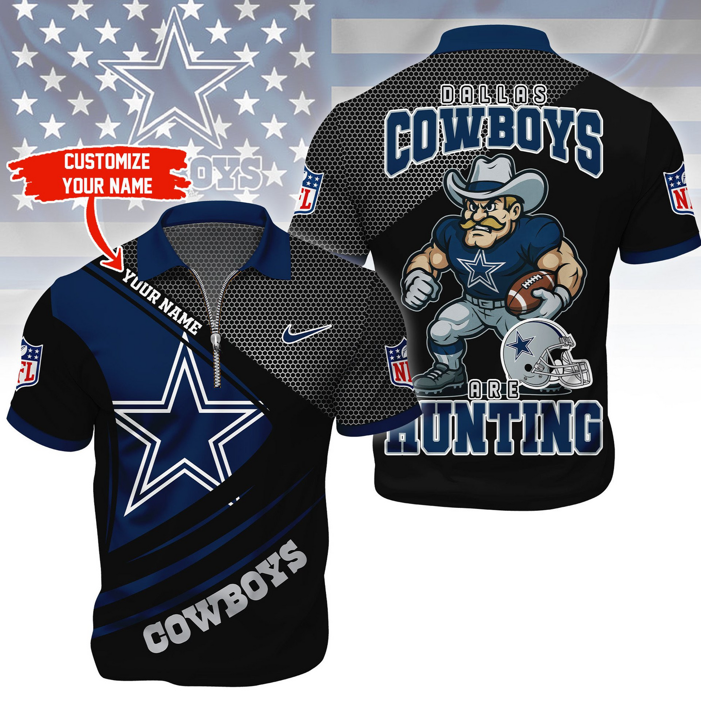DC Premium NFL Game Day Polo With Zipper Shirt DDT NTL