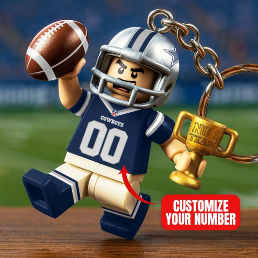 DC Premium NFL Lego No. 1 Team Personalized Key Chain DDT NTL