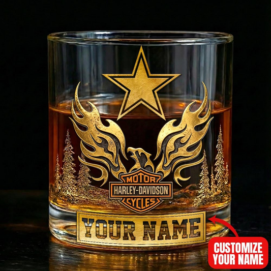 DC Premium NFL Motorcycle Personalized Whiskey Glass DDT NTL