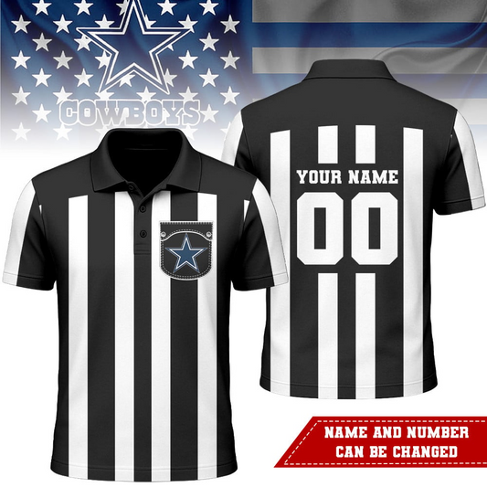 DC Premium NFL Referees 3D Polo Shirt DDT NTL