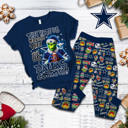DC Premium NFL They Ain't Us Grinch Pajamas Set DDT CTND