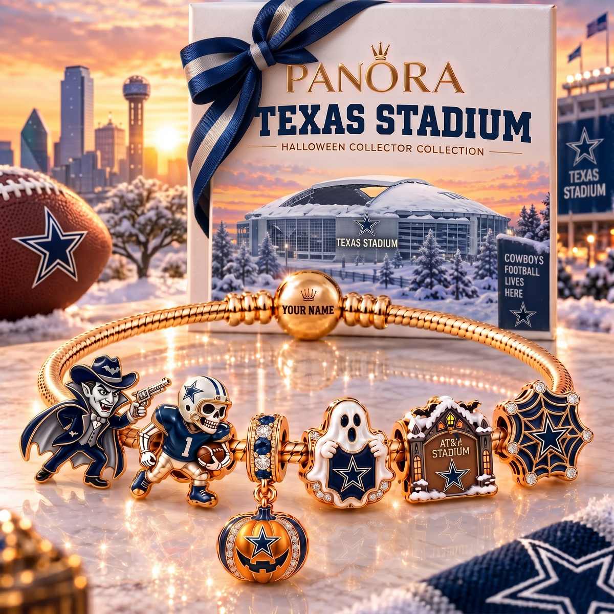 DC x Luxury NFL Gold Charm Halloween Bracelet