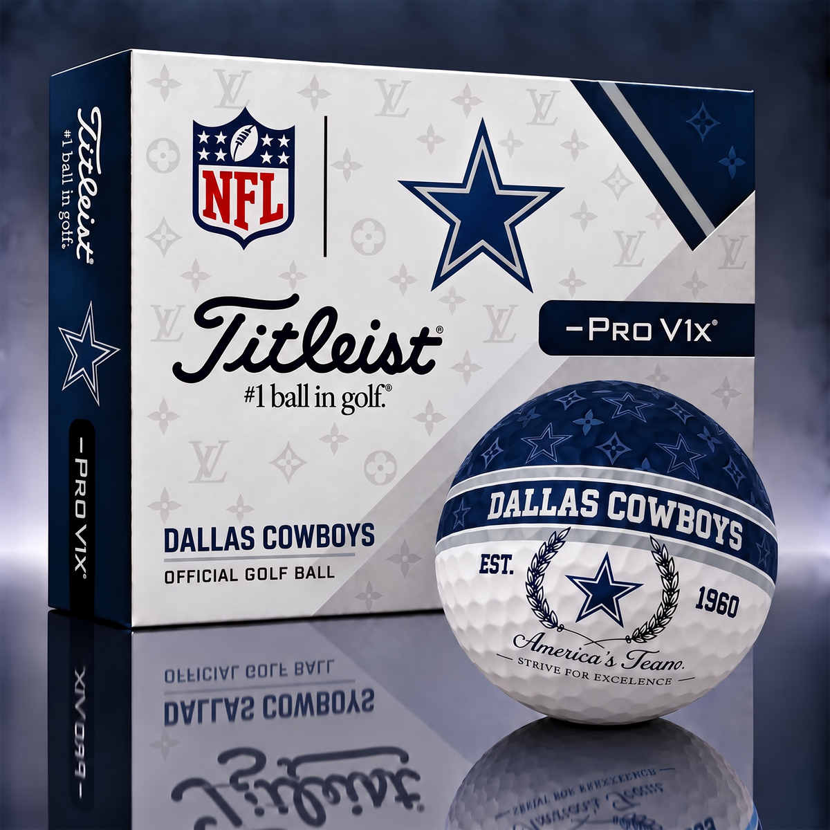 DC x NFL Custom LV x Titleist Pro V1 Golf Balls Set
