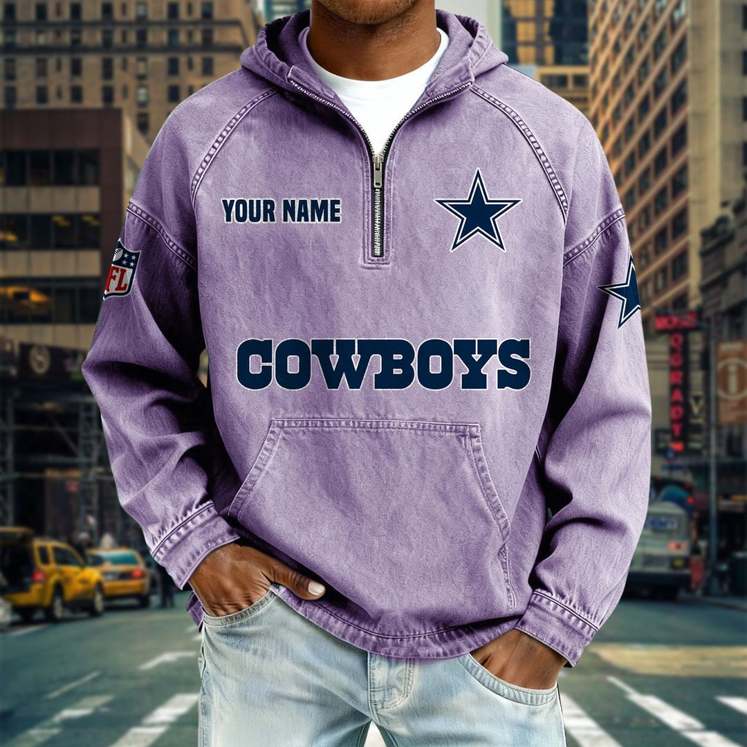 DC x NFL Denim Long - Sleeved Hooded Sweatshirt DDT NTL