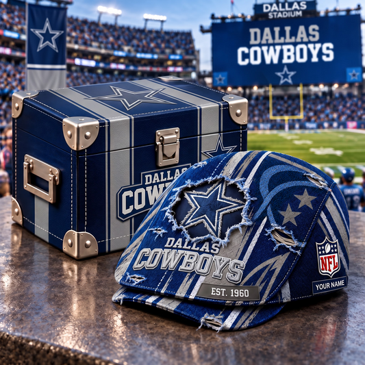 DC x NFL Distressed Flat Cap Set with Luxury Storage Box