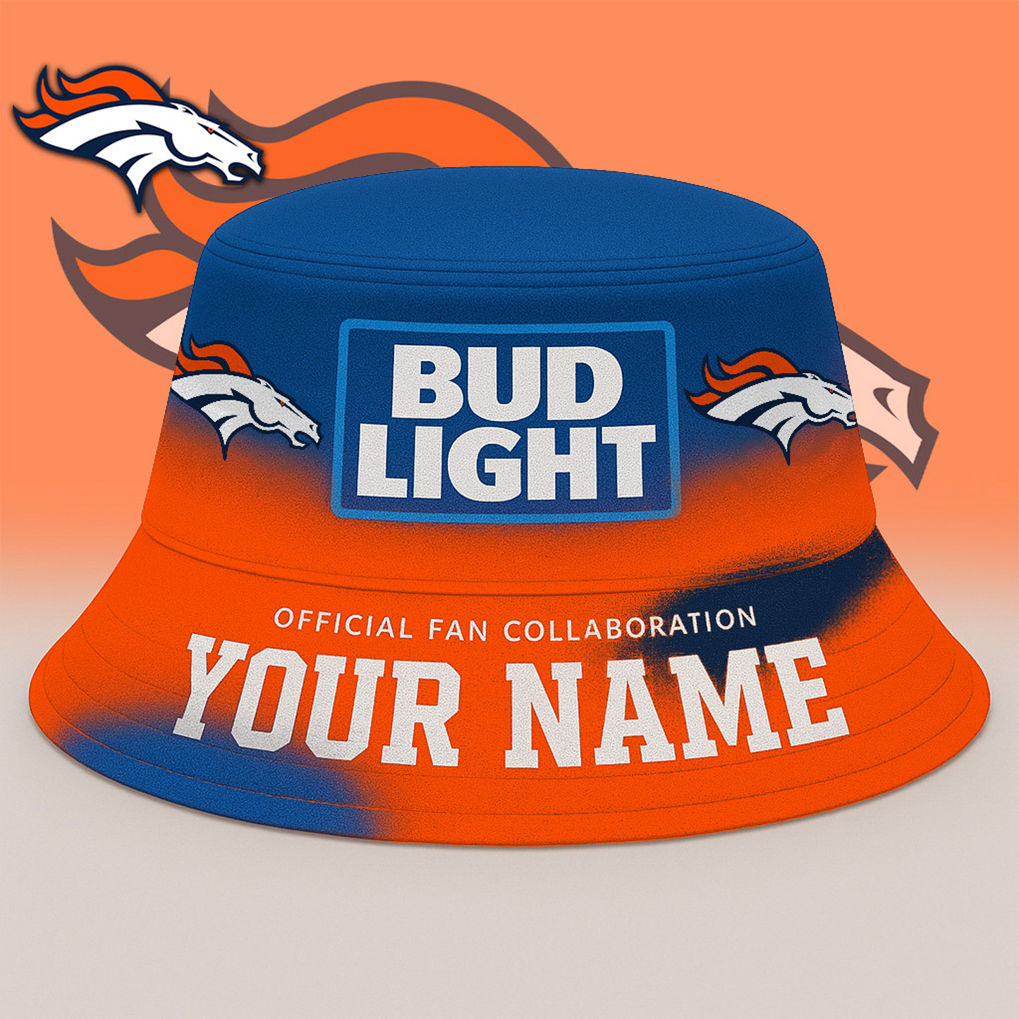 DEN x NFL Bud Light Personalized Bucket Hat DATND TANTD