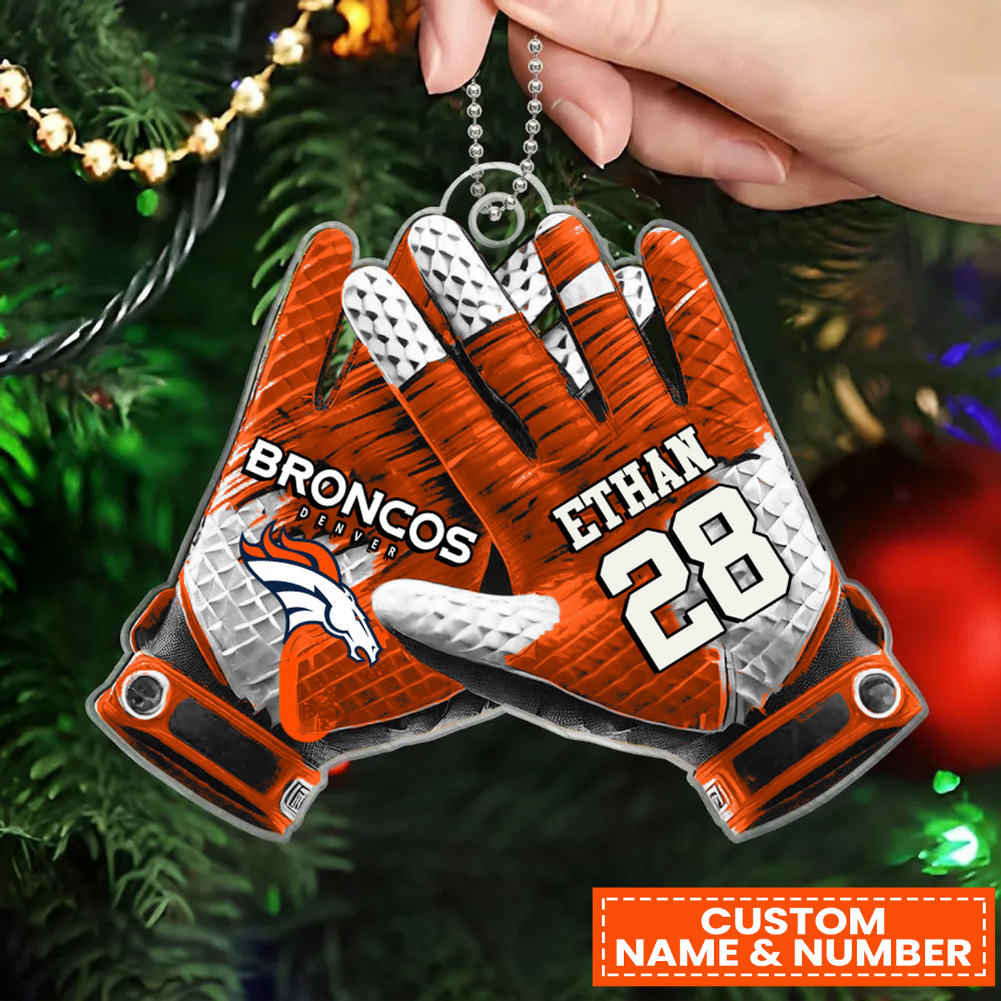 DEN x NFL Customized Christmas Acrylic Ornament DATND TANTD