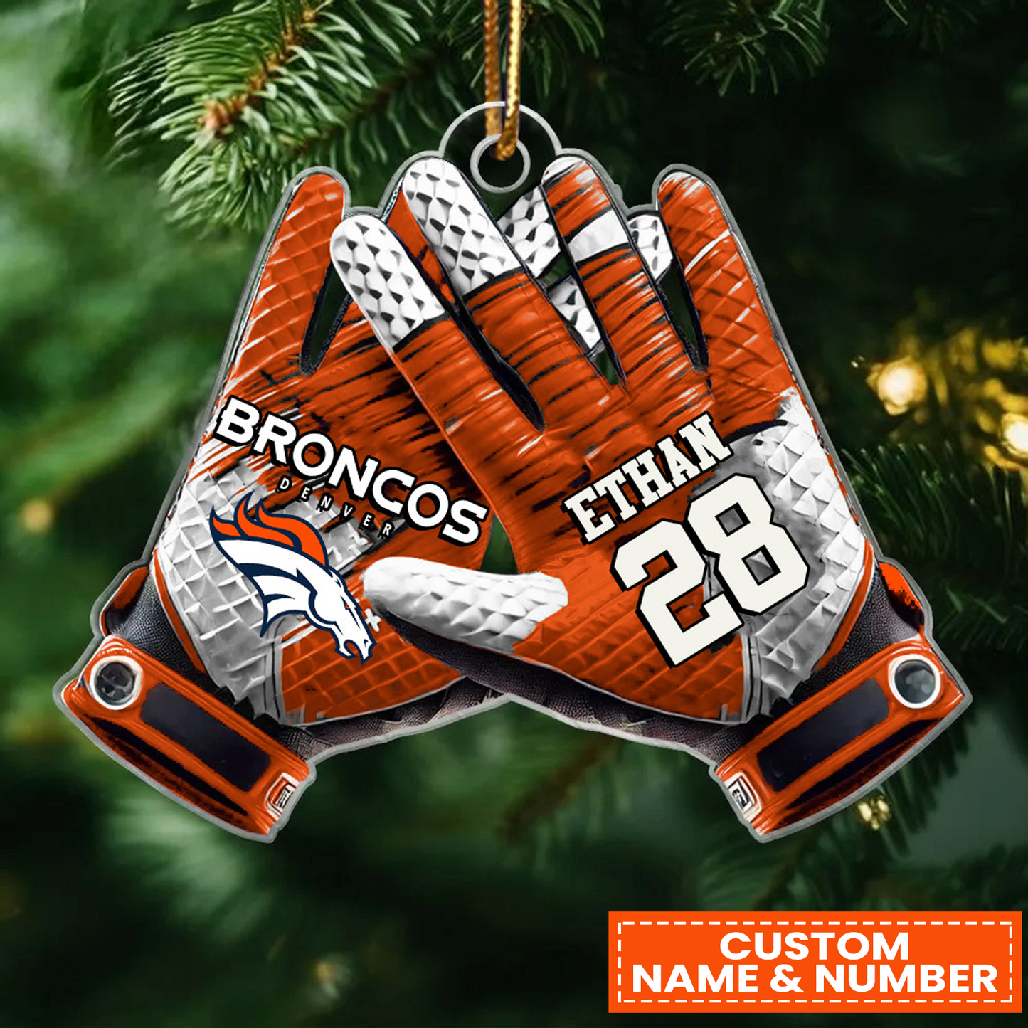 DEN x NFL Customized Christmas Acrylic Ornament DATND TANTD