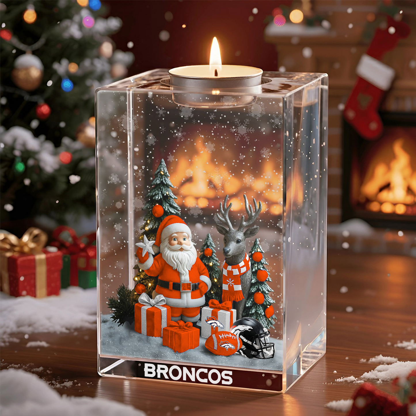 DEN x NFL Personalized Christmas Crystal Candle Holder 2211 DatND DVT