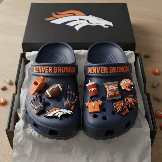 DEN x NFL Premium Crocs Clogs Shoes DATND TANTD