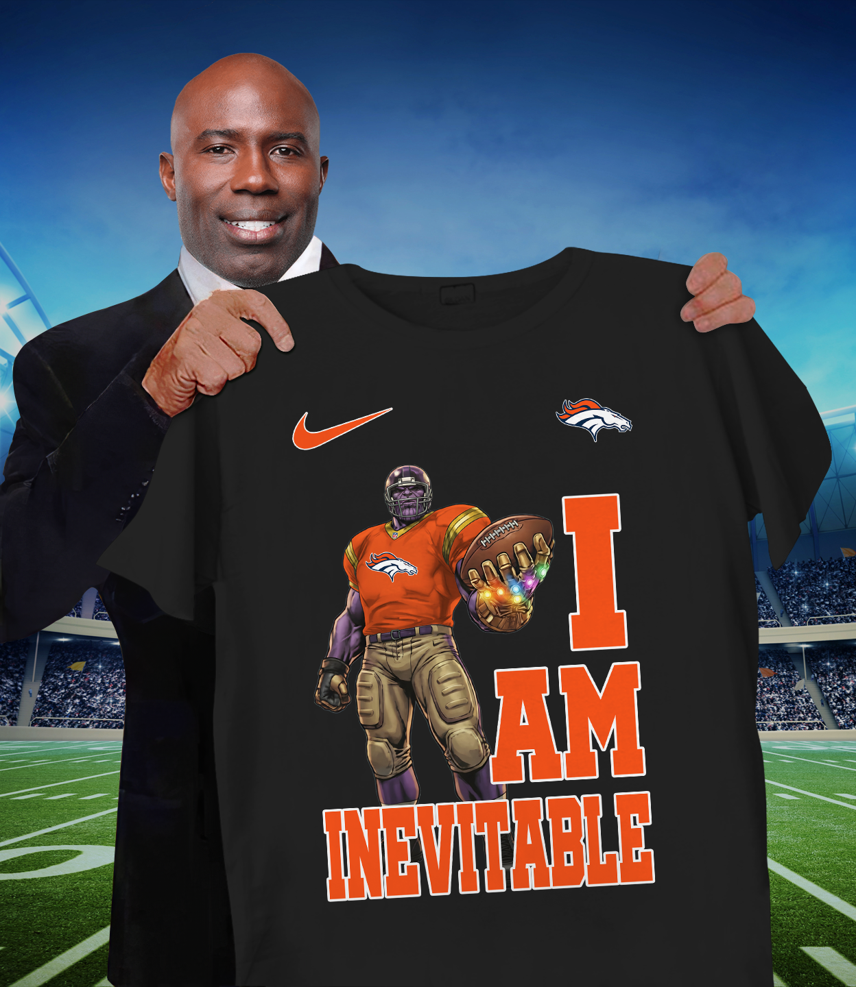 DEN x NFL Thanos I Am Inevitable T-Shirt DATND TANTD