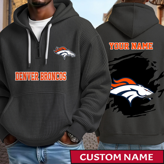 DEN x NFL Waffle Half Zip Hoodie DATND TANTD