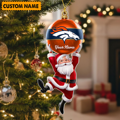 DEN x Personalized NFL Acrylic Ornament Christmas DATND TANTD