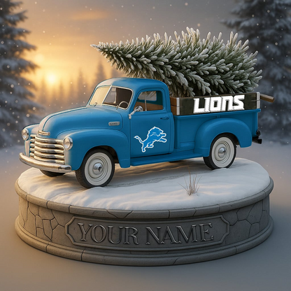 DET Custom NFL Christmas Acrylic Block Plaque Decor DatND DVT