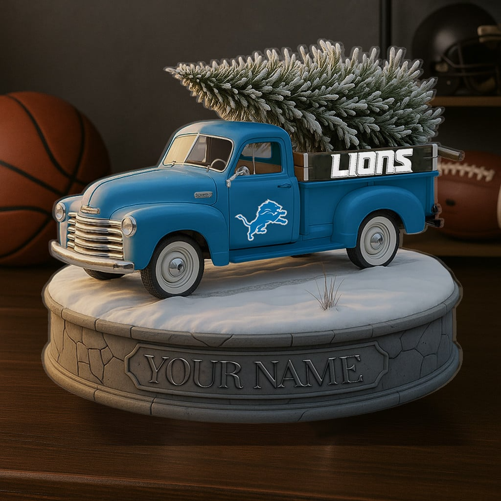 DET Custom NFL Christmas Acrylic Block Plaque Decor DatND DVT