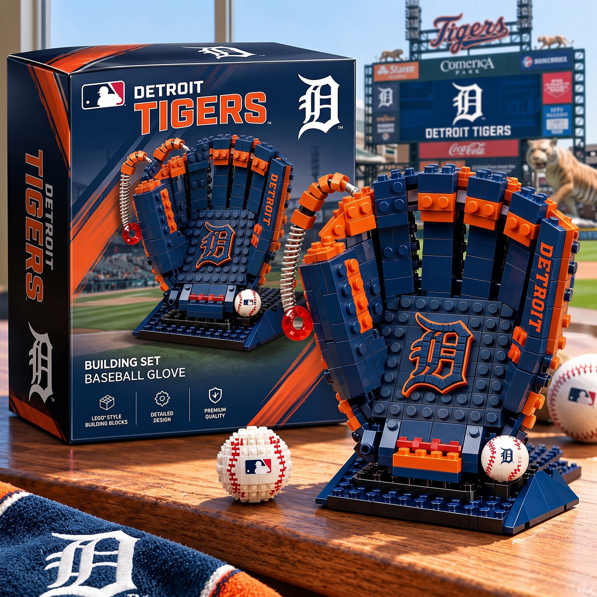DET X MLB Teams Baseball Glove Building Block Set