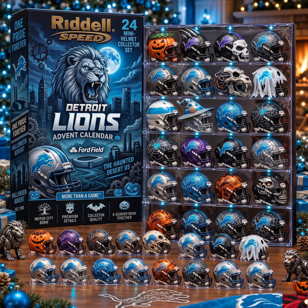 DET X NFL Halloween Advent Calendar – 24 Mini Helmet Collector Set