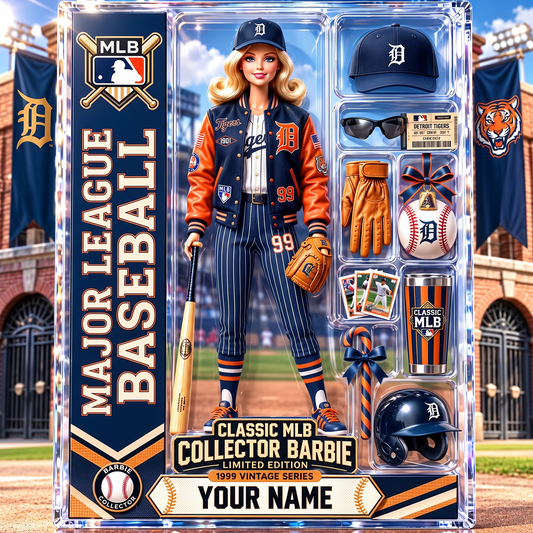 DET X Personalized Classic MLB Collector Barbie Acrylic Block Plaque