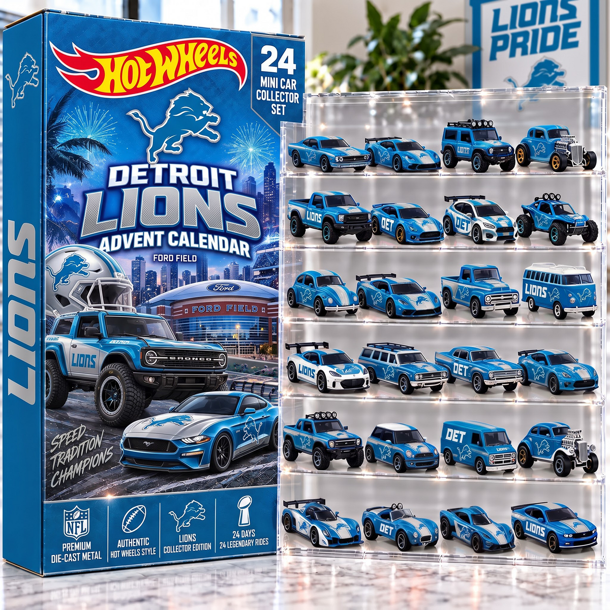 DET X Premium NFL Mini Car Advent Collection