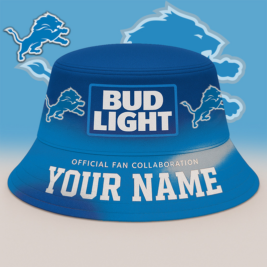 DET x NFL Bud Light Personalized Bucket Hat DATND TANTD