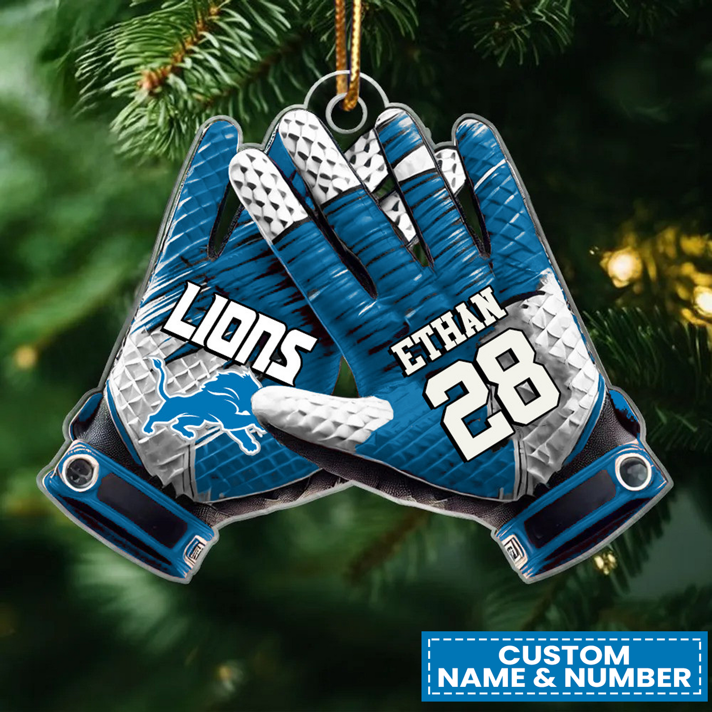 DET x NFL Customized Christmas Acrylic Ornament DATND TANTD
