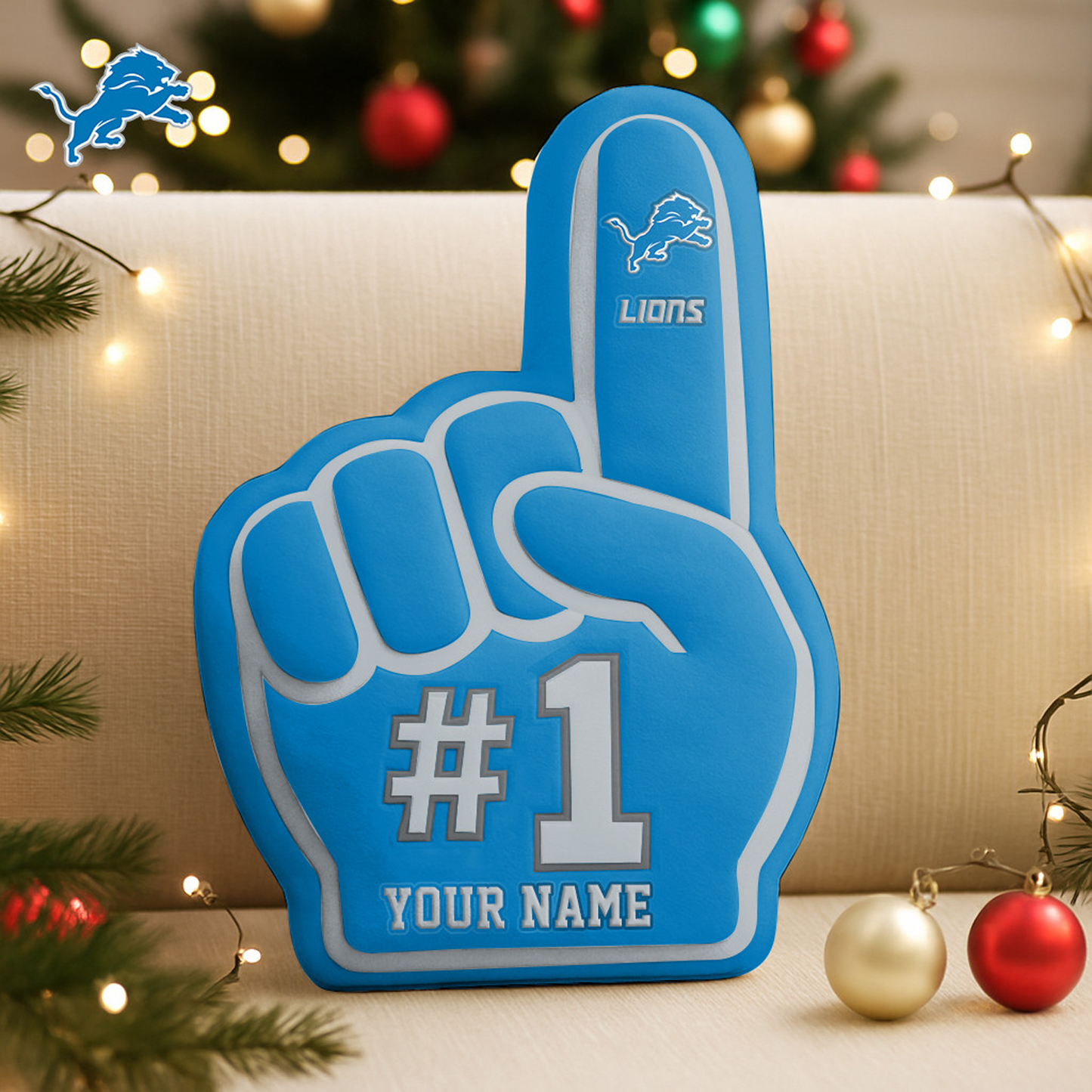 DET x NFL Customized Shaped Pillow Christmas DATND TANTD