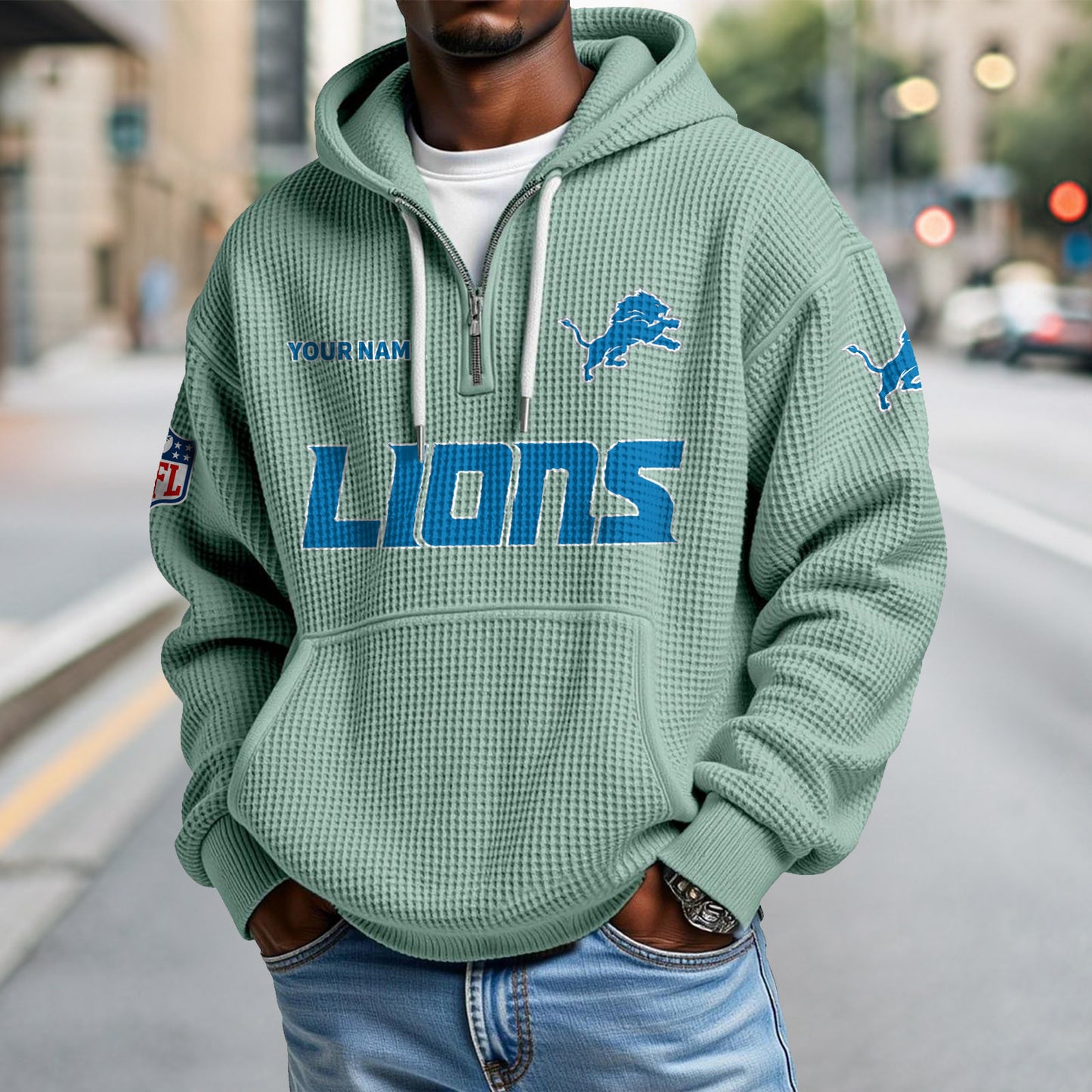 DET x NFL Waffle Hoodie DatND DVT