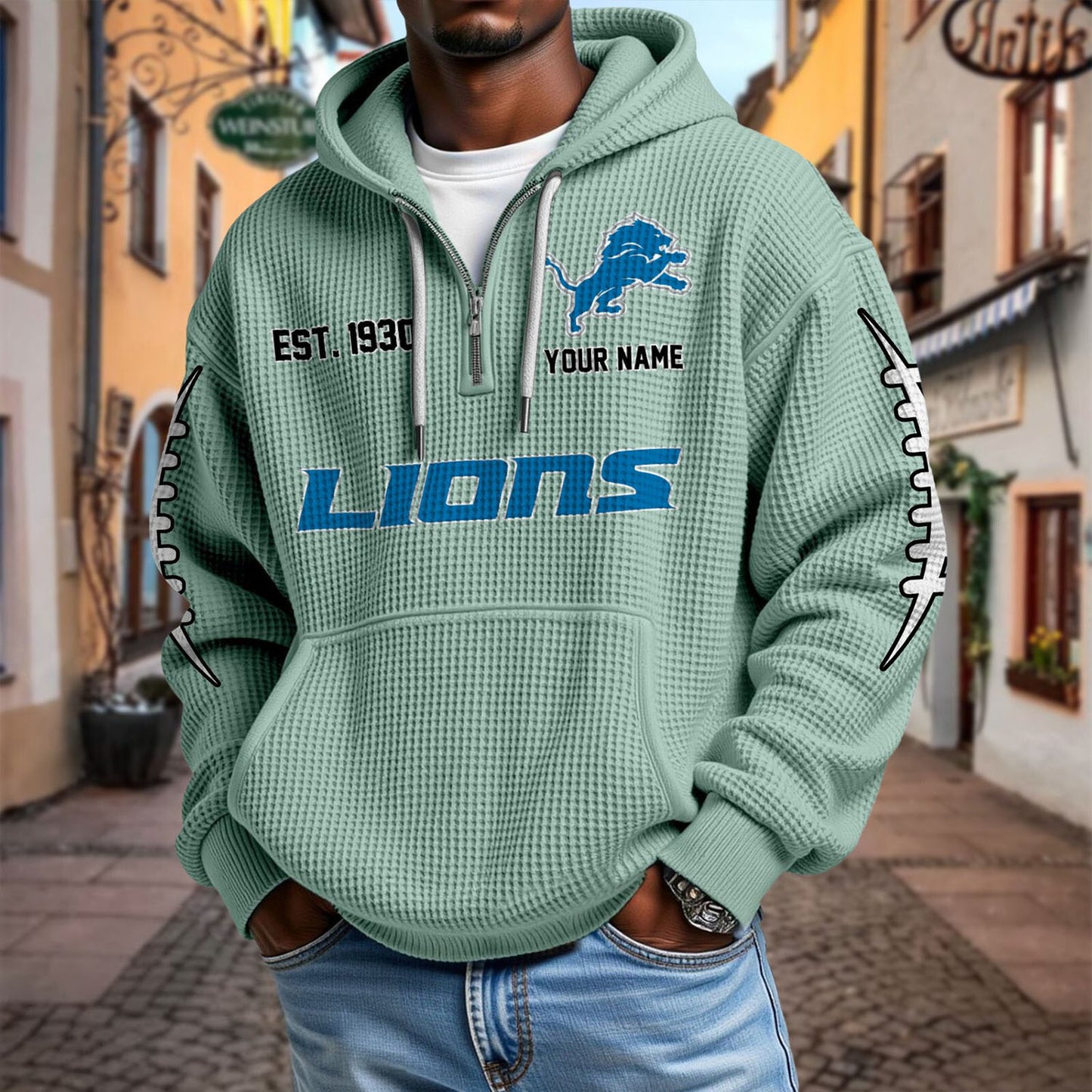 DET x NFL Waffle Hoodie DatND DVT