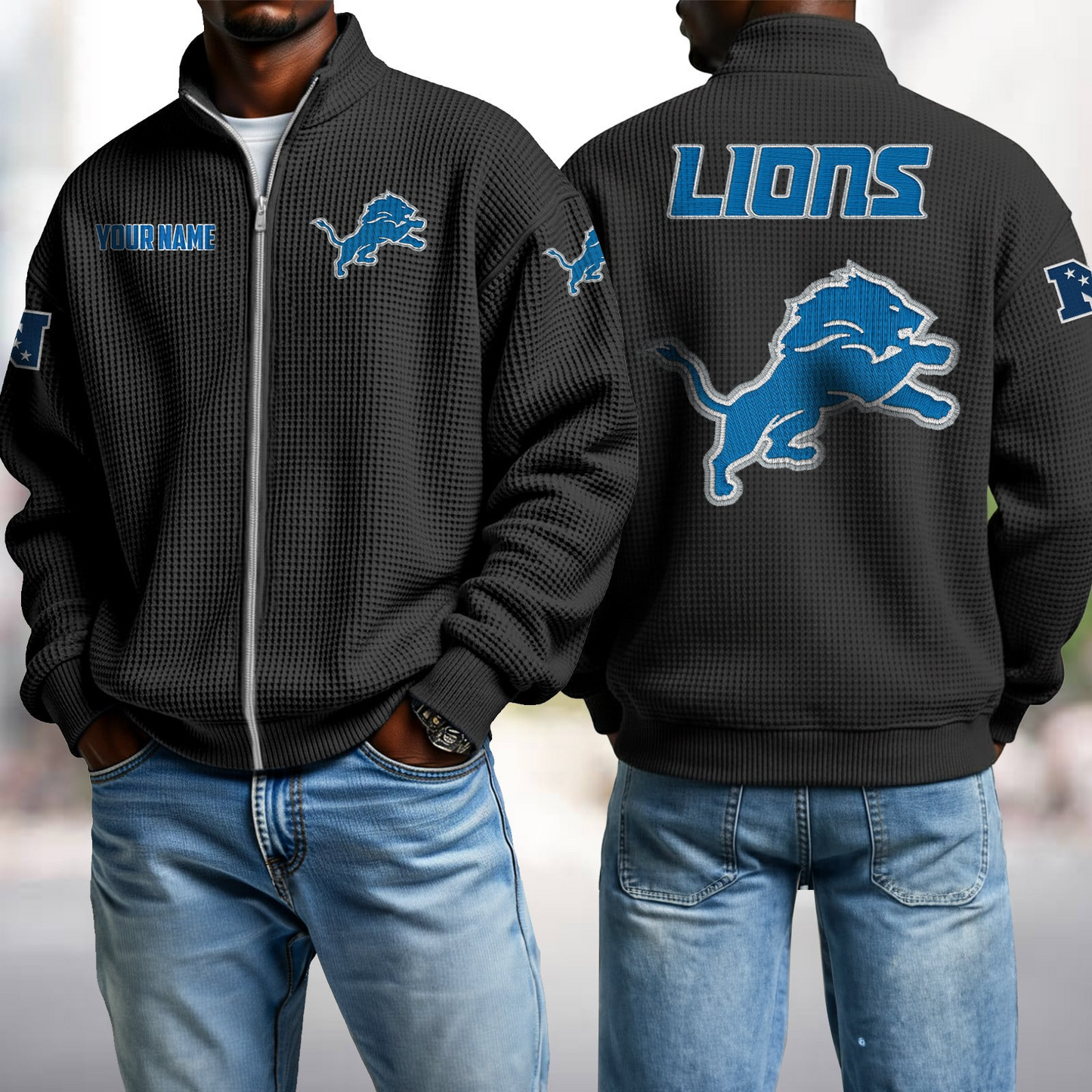DET x NFL Waffle Zip-Up Sweatshirt DatND DVT