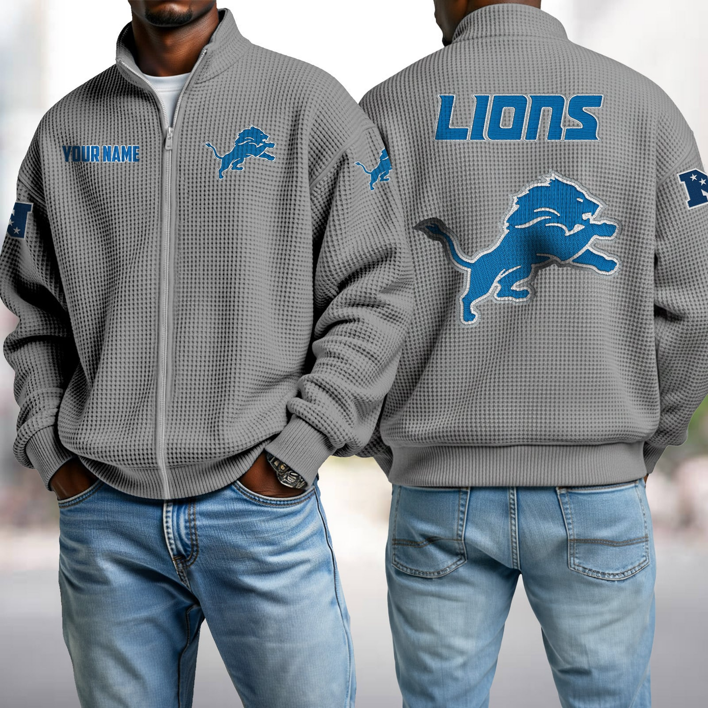 DET x NFL Waffle Zip-Up Sweatshirt DatND DVT