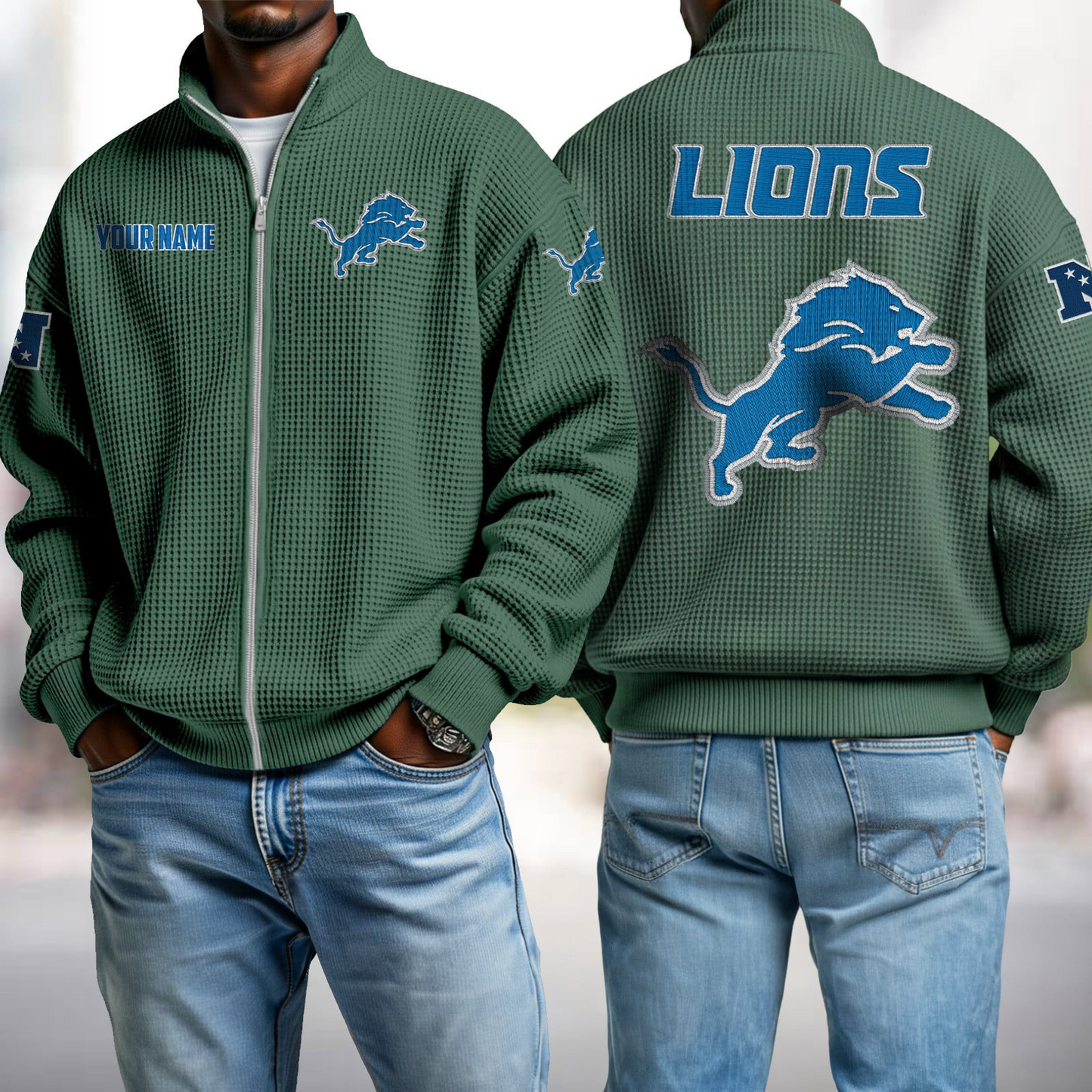DET x NFL Waffle Zip-Up Sweatshirt DatND DVT
