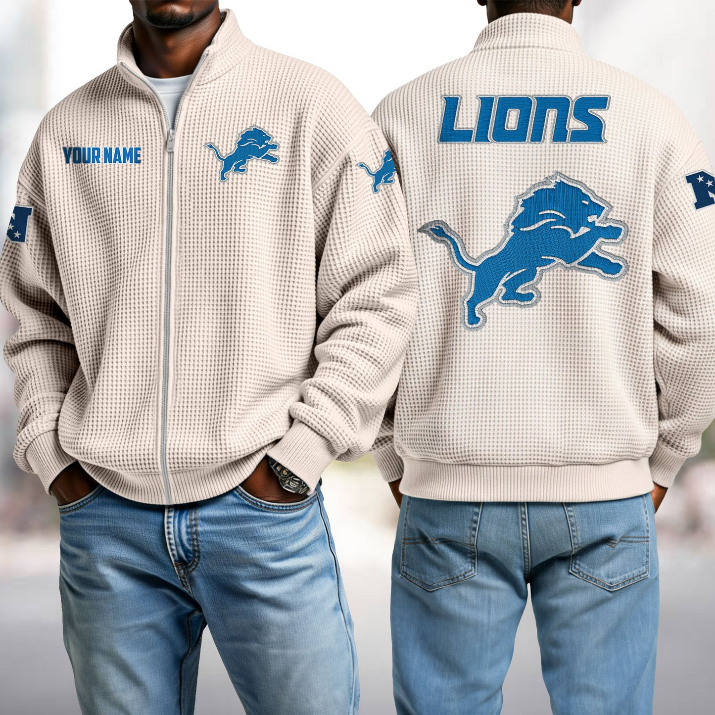 DET x NFL Waffle Zip-Up Sweatshirt DatND DVT