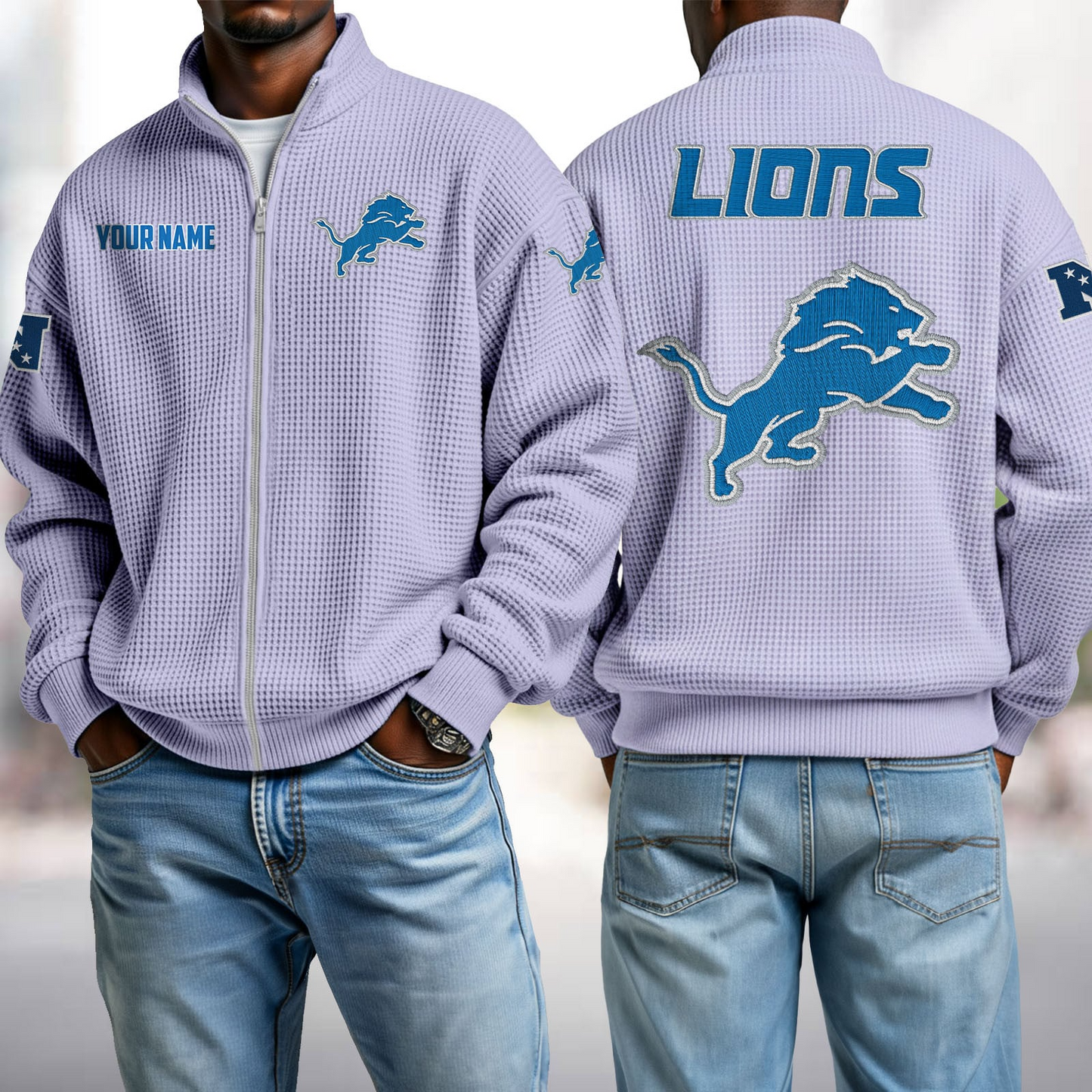 DET x NFL Waffle Zip-Up Sweatshirt DatND DVT