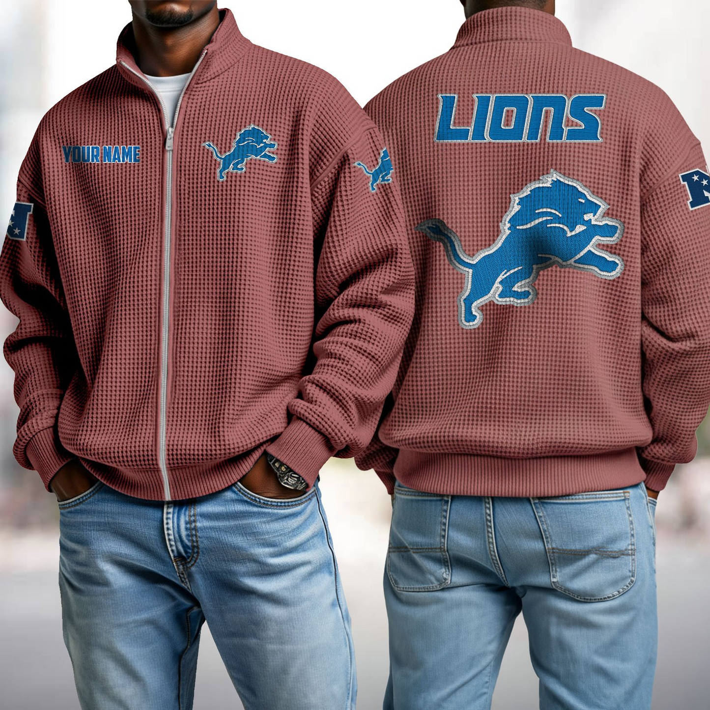 DET x NFL Waffle Zip-Up Sweatshirt DatND DVT