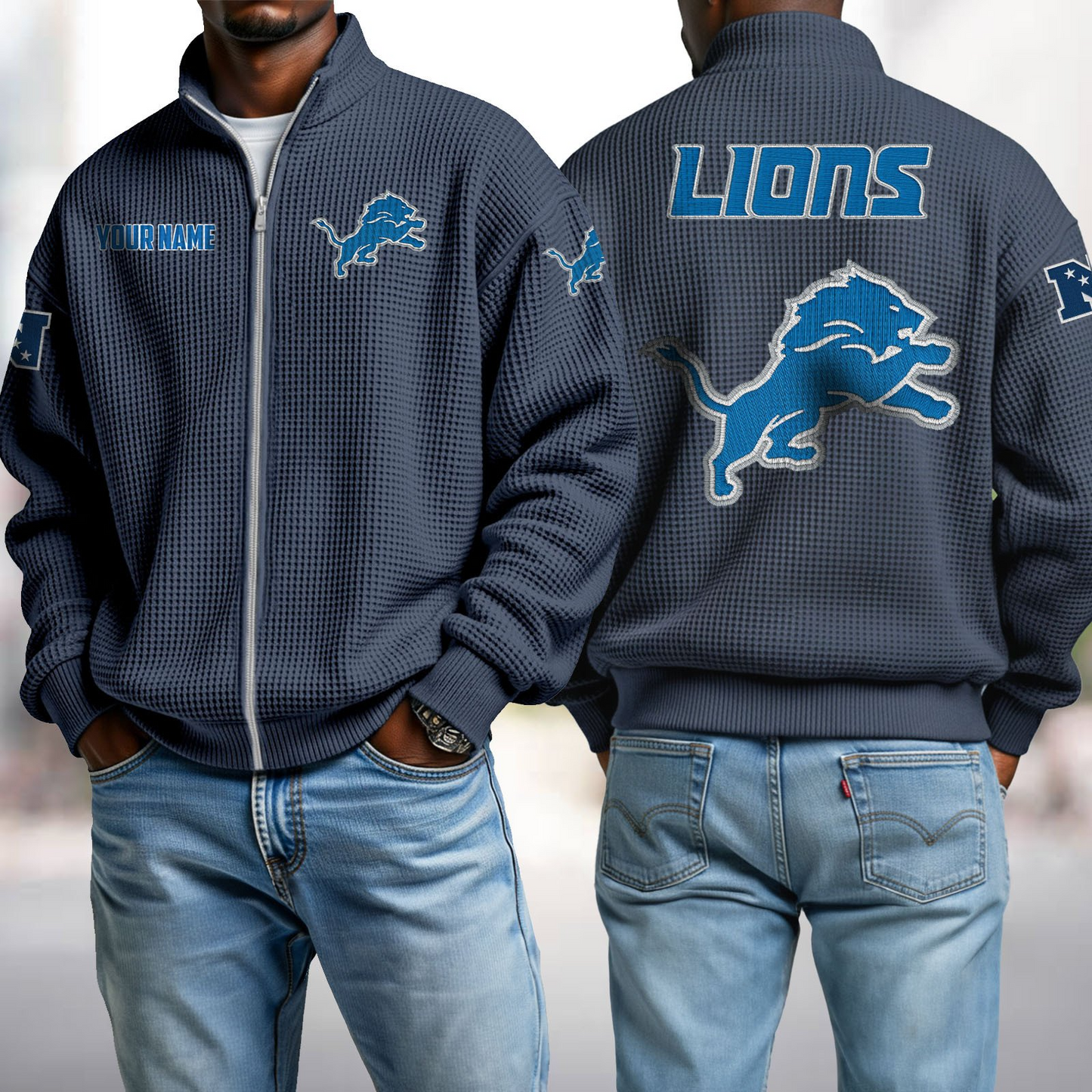 DET x NFL Waffle Zip-Up Sweatshirt DatND DVT