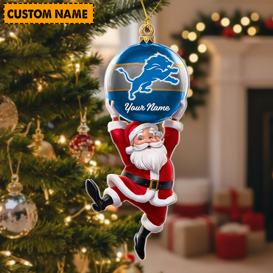 DET x Personalized NFL Acrylic Ornament Christmas DATND TANTD