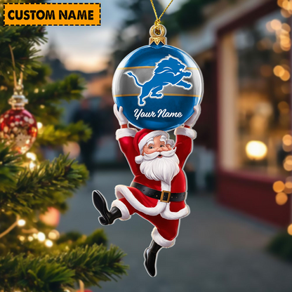 DET x Personalized NFL Acrylic Ornament Christmas DATND TANTD