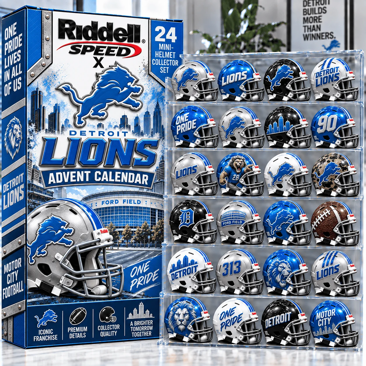 DET x Premium NFL Mini Helmet Advent Calendar