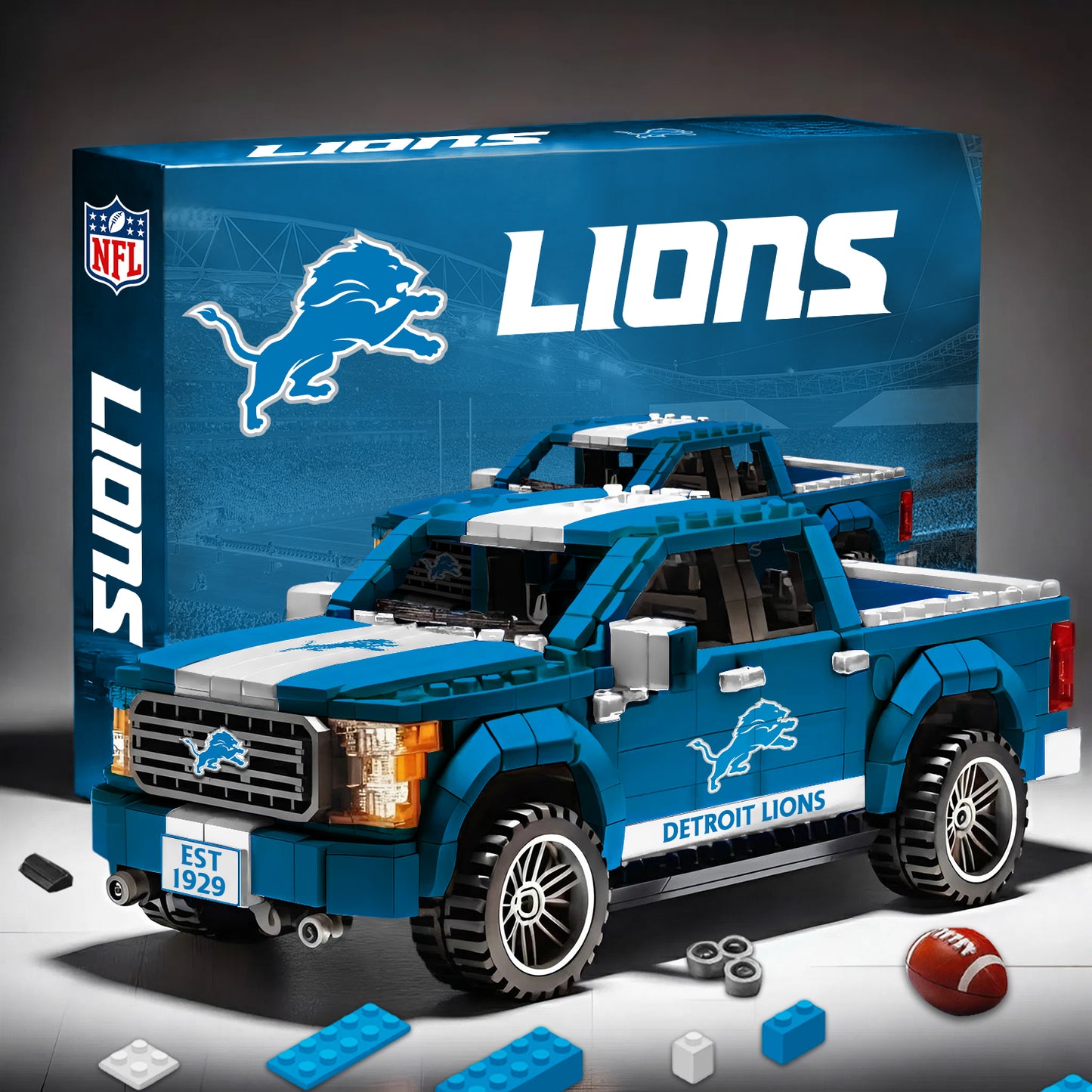 NFL 3D Racing Truck Model Building Block Set 2411 V1 NAK NHM