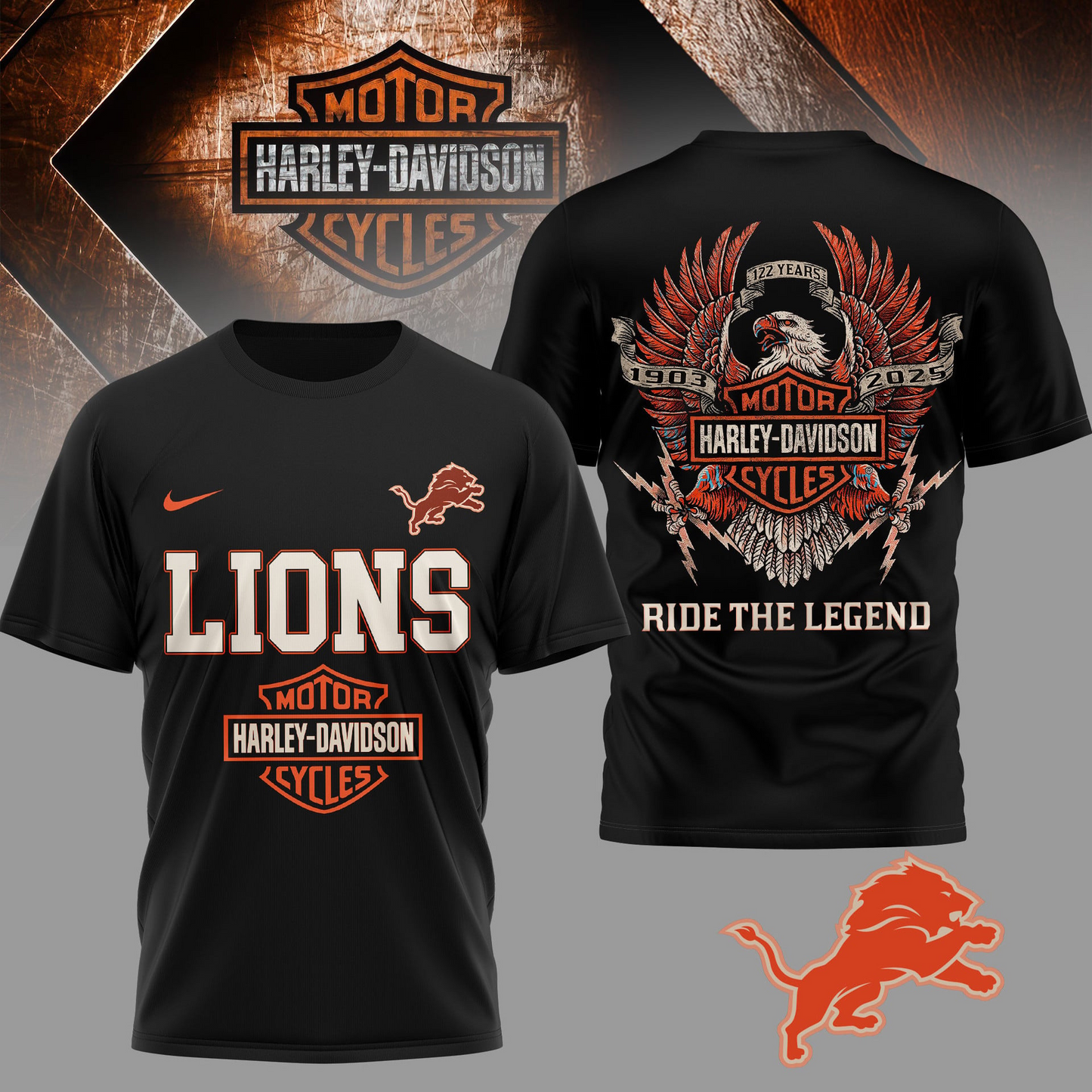 DL Premium NFL 122 Year Motorcycle 3D Shirt DDT NTL
