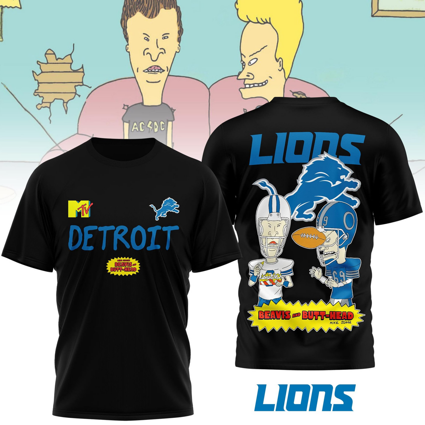DL Premium NFL Funny Beavis and Butt-Head Shirt DDT NTL